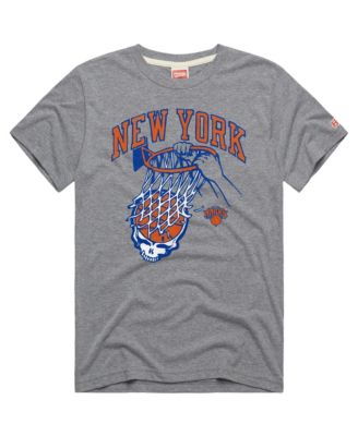 Men's and Women's Gray New York Knicks x The Grateful Dead Tri-Blend T-Shirt