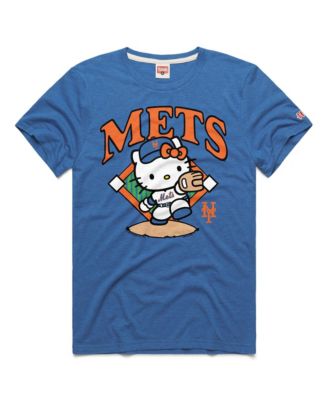 Men's and Women's Royal New York Mets Hello Kitty Tri-Blend T-Shirt