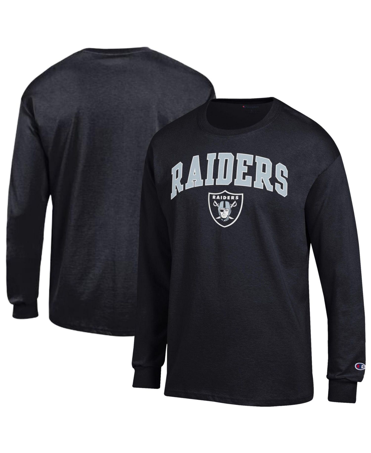 Men's Black Las Vegas Raiders Arch Over Logo Long Sleeve T-Shirt