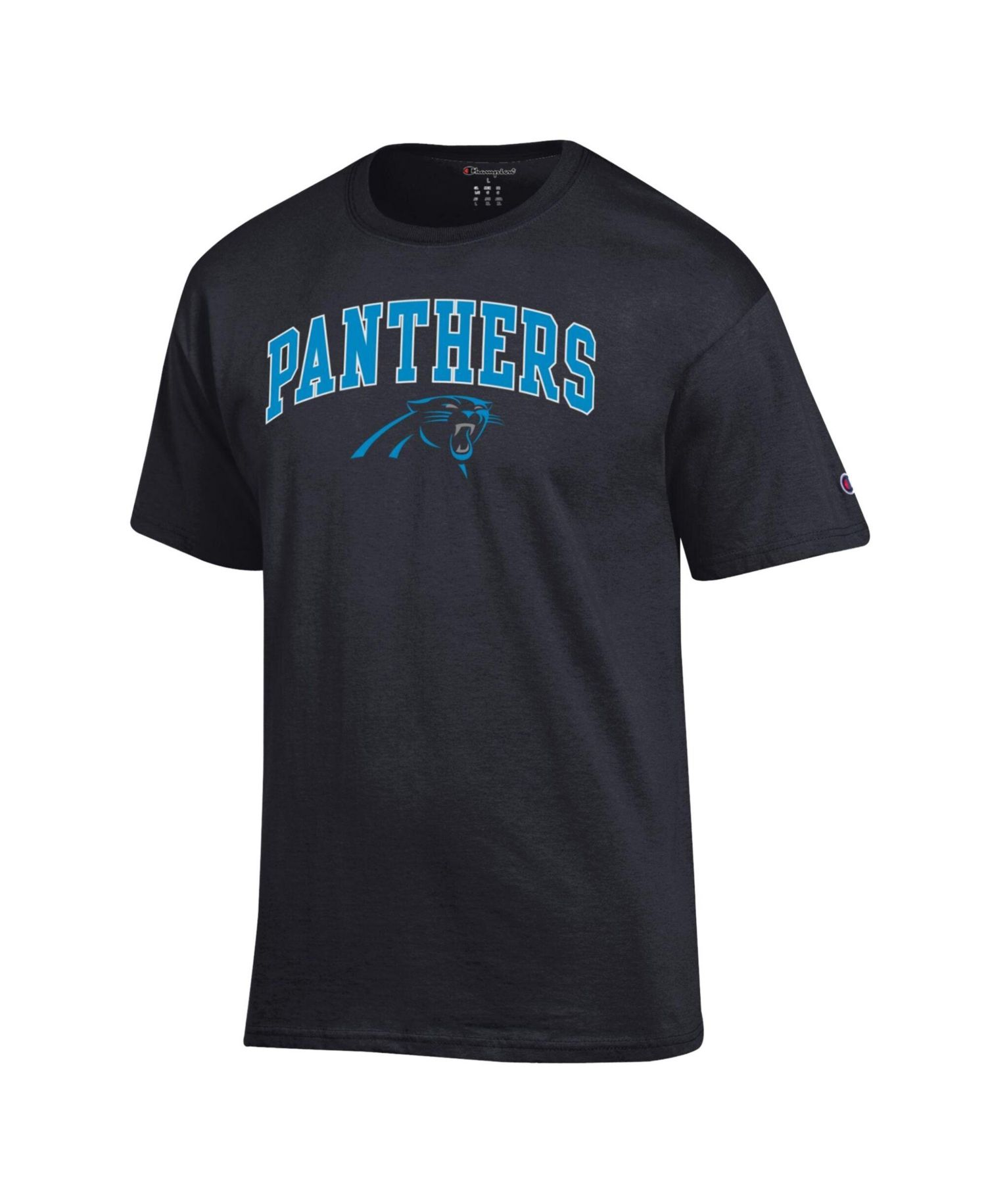Men's Black Carolina Panthers Arch Over Logo T-Shirt