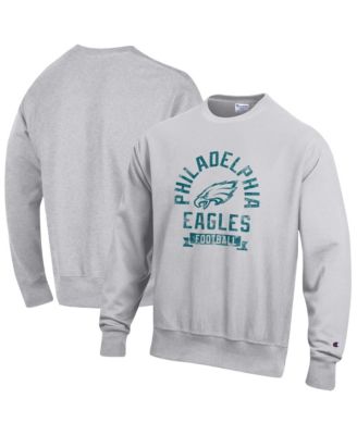 Men's Heather Gray Philadelphia Eagles Reverse Weave Fleece Pullover Sweatshirt