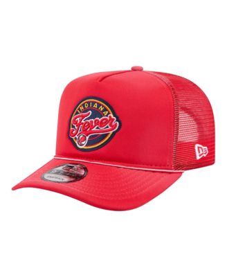 Men's and Women's Red Indiana Fever Worn Foam Front 9FIFTY A-Frame Trucker Rope Snapback Hat