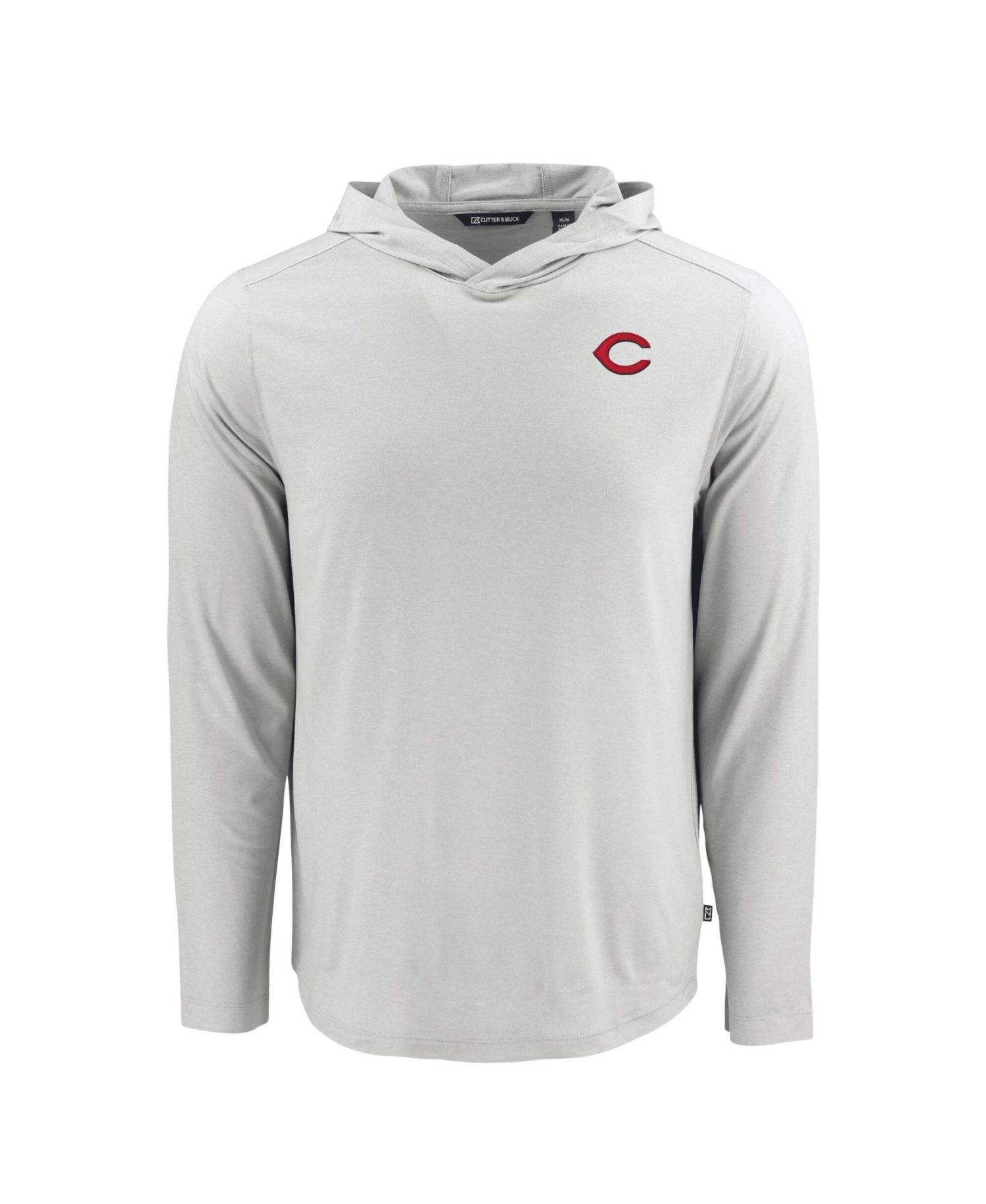 Cutter Buck Men's Gray Cincinnati Reds Coastline Epic Comfort Hoodie Long Sleeve T-Shirt