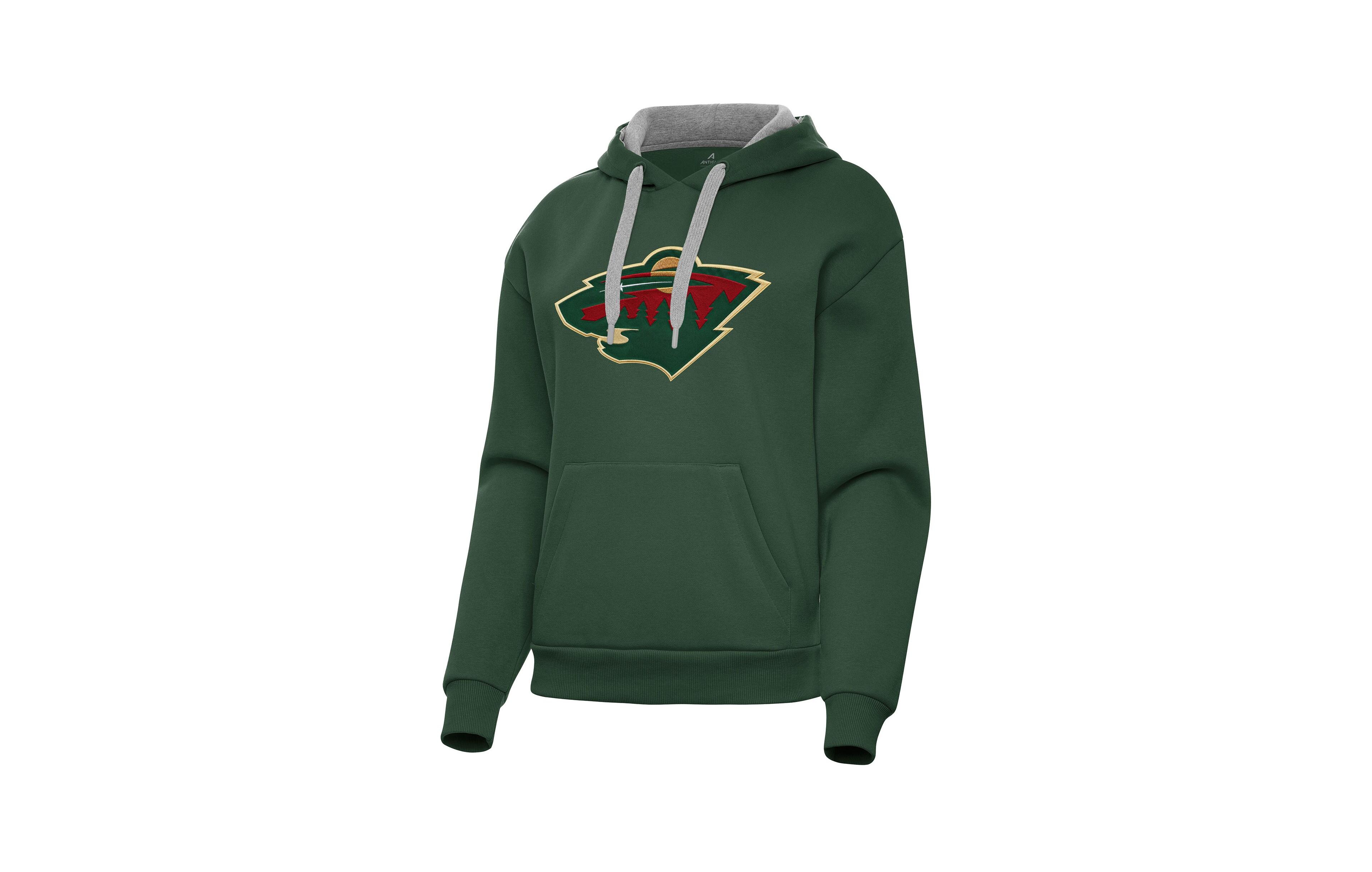 Antigua Women's Minnesota Wild Victory Brushed-Back Fleece Pullover Hoodie