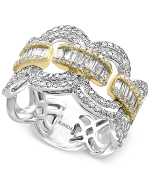 image of Duo by Effy Diamond Statement Ring (1-1/10 ct. t.w.) in 14k White and Yellow Gold
