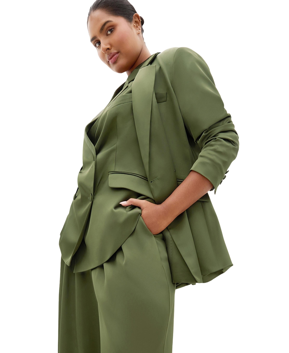City Chic Women's Plus Rylie Satin Blazer