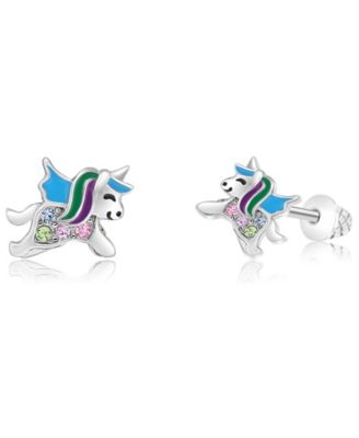 Kids Unicorn Hypoallergenic Earrings for Girls with Surgical Titanium Screwbacks