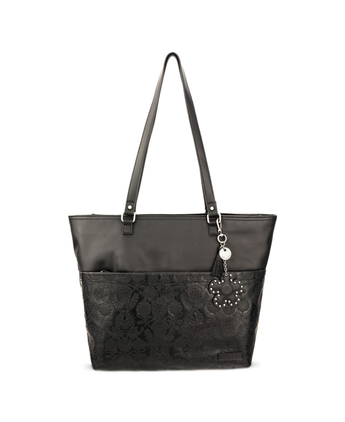 Женская сумка Sakroots Banyan Tote, цвет: Чёрный с принтом — фото 1