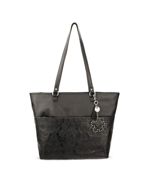 Женская сумка Sakroots Banyan Tote, цвет: Чёрный с принтом