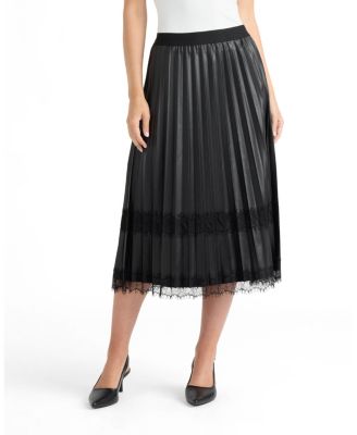 Women’s Pleated Lace Trim Skirt