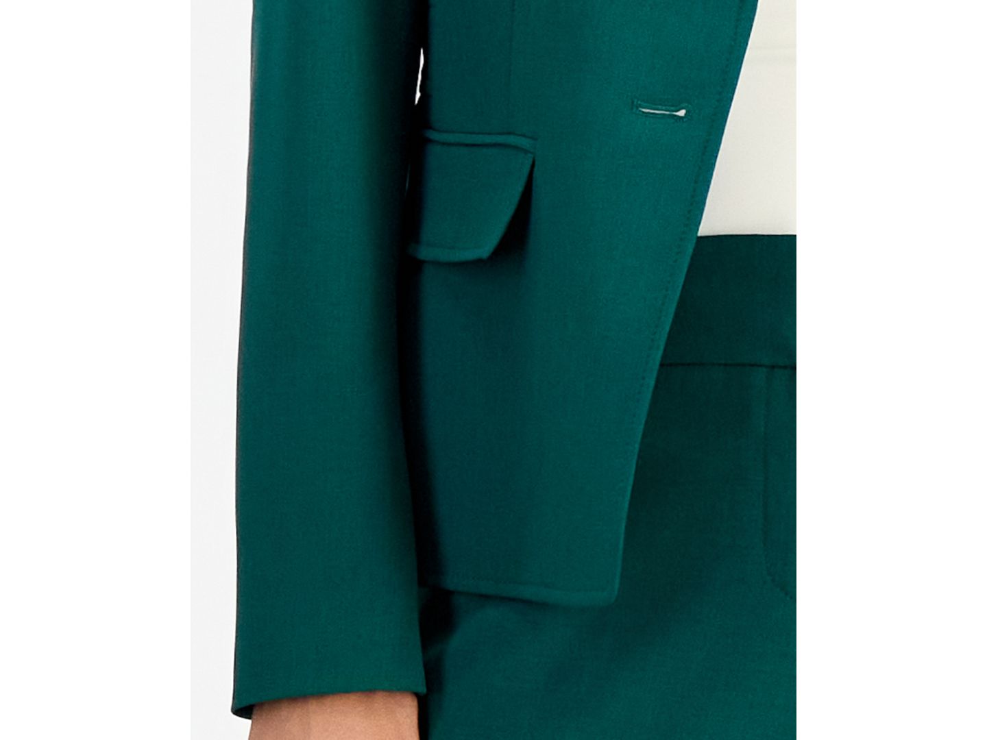 Женский комплект Le Suit Notch-Collar Stretch Wide-Leg Jacket and Pants, 2-Piece Set, цвет: Изумрудный — фото 3