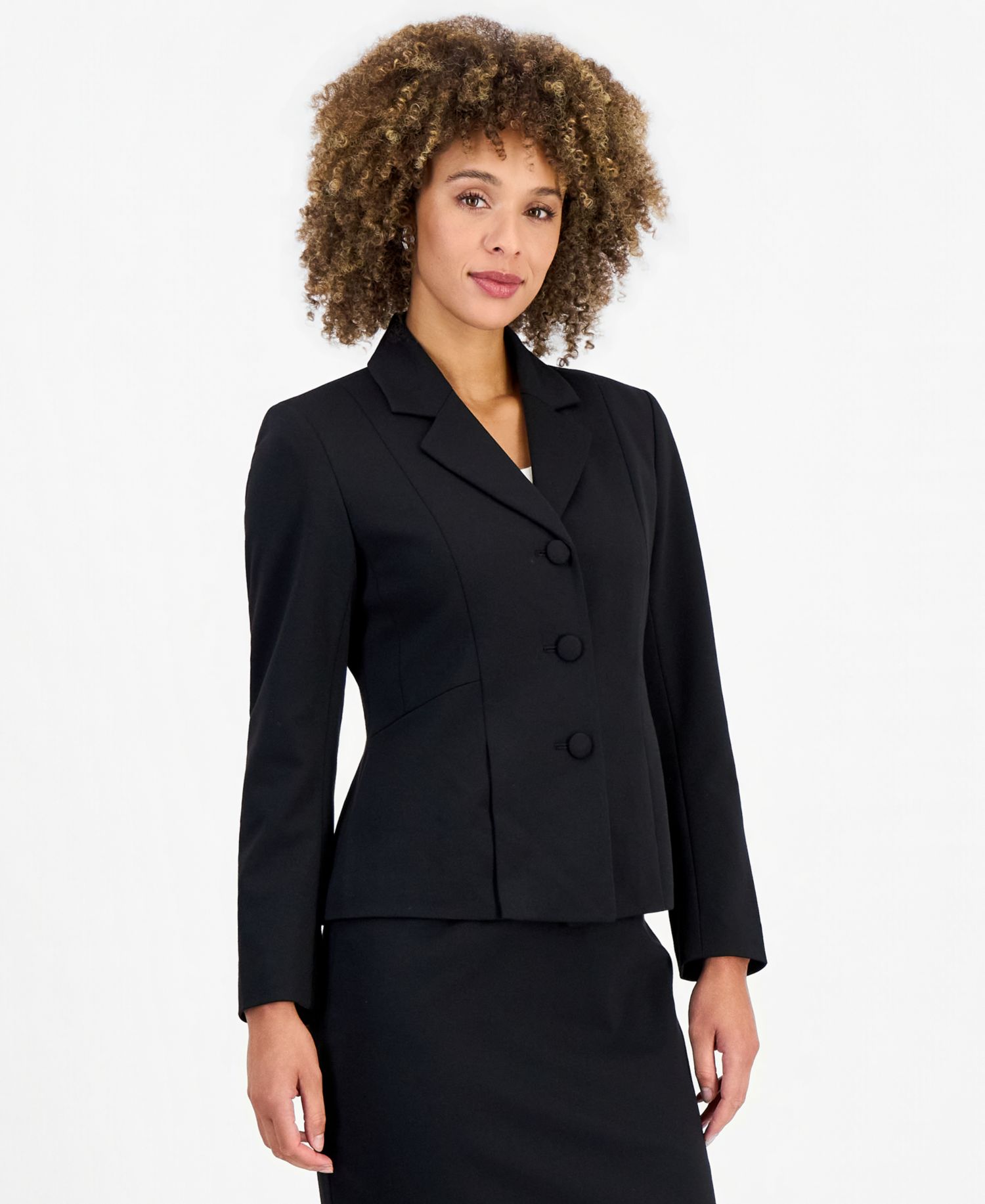 Women's Peplum Pencil Notched-Collar Jacket and Skirt, 2-Piece Set