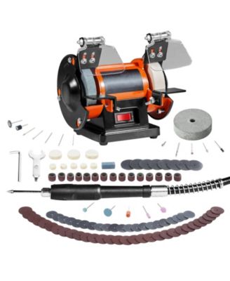 Bench Jewelry Polisher and Buffer, 3590 RPM Grinder with 3 Wheels and 100-Piece Accessory Kit