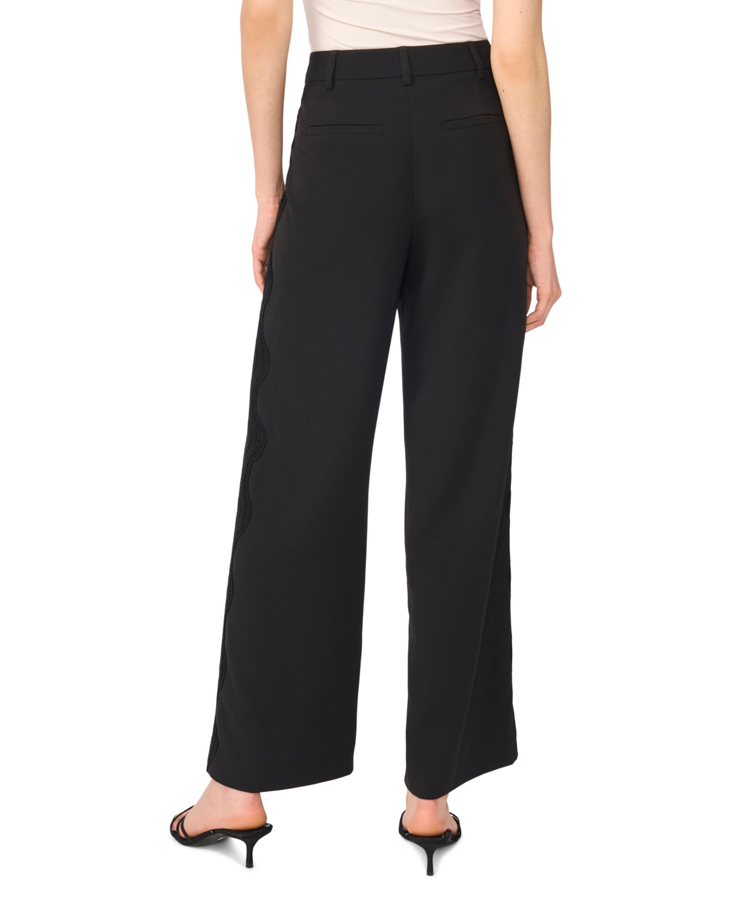 Women's Scallop-Edge Wide-Leg Trouser