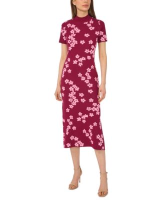 Women's Flower Jacquard Maxi Knit Dress