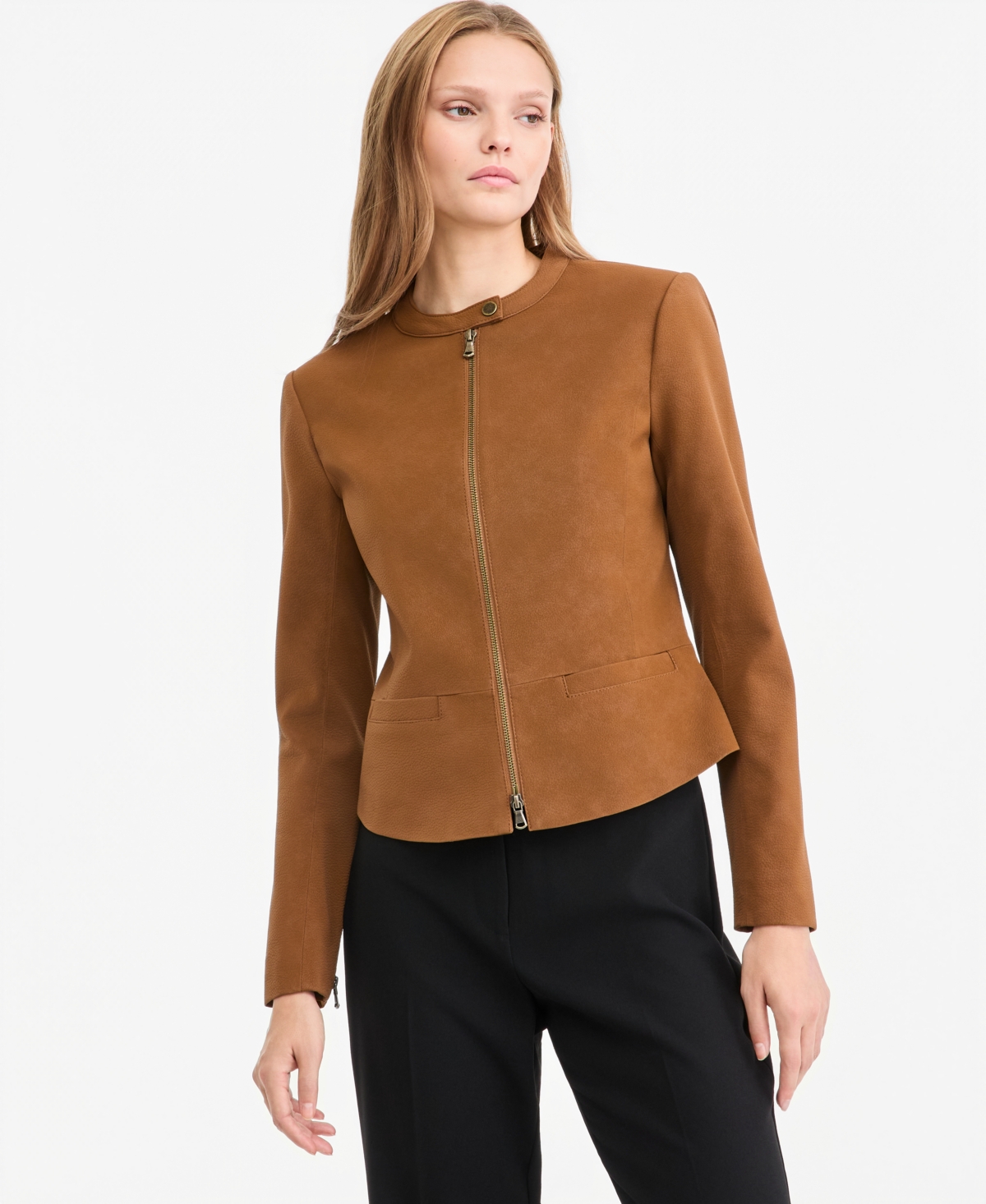 Kobi Halperin Women's Serena Faux-Suede Short 2-Way-Zipper Jacket