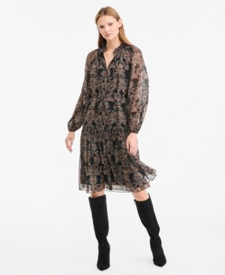 Women's Alli Long-Sleeve Tiered Ruffle Dress