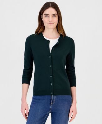 Women's Crewneck Button-Down Cardigan Sweater