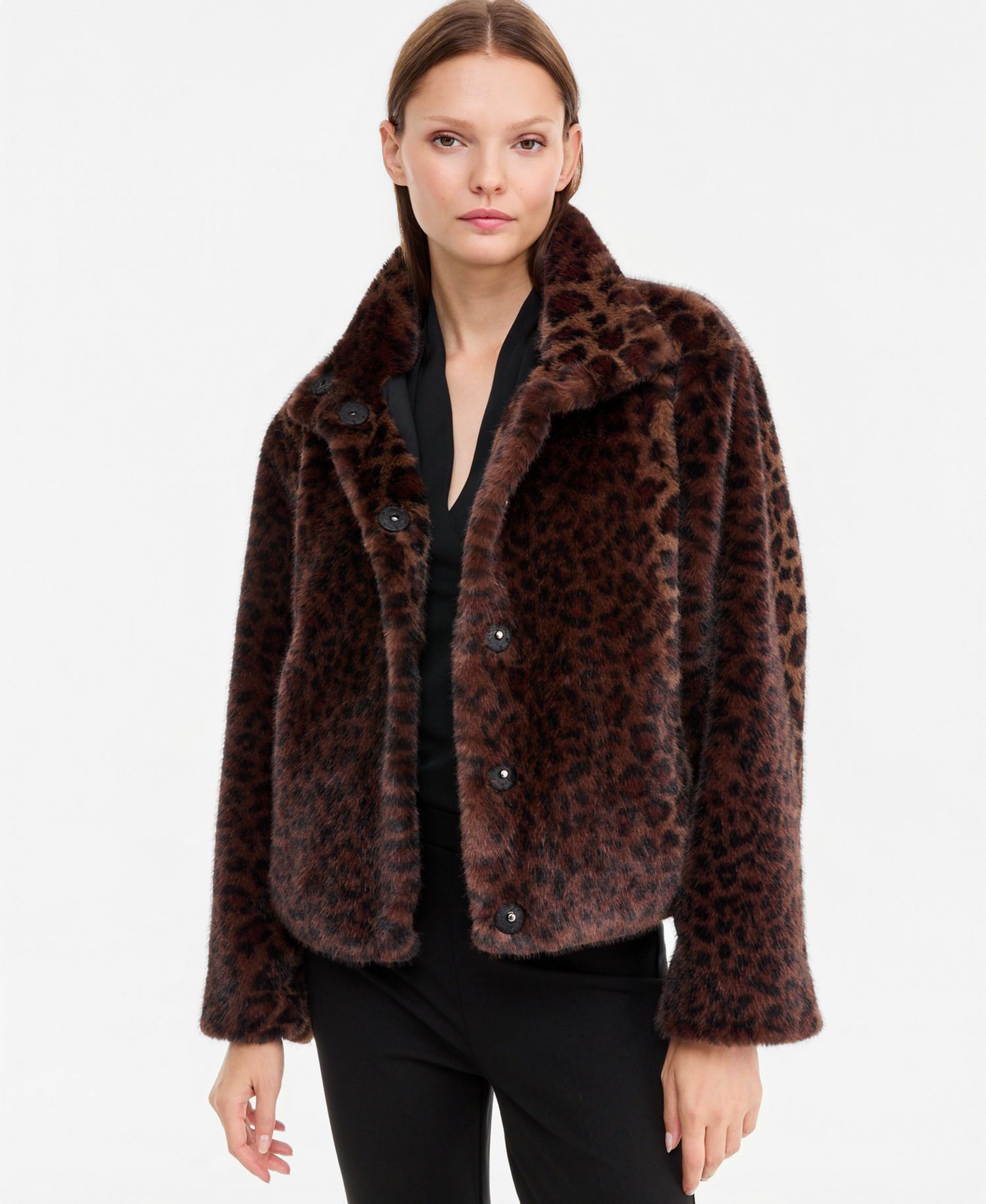 Women's Victoria Teddy Animal-Print Faux-Fur Coat, Macy's Exclusive
