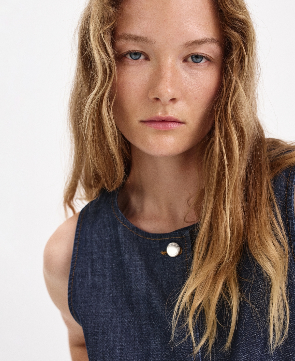 Mango Women's Buttoned Denim Vest