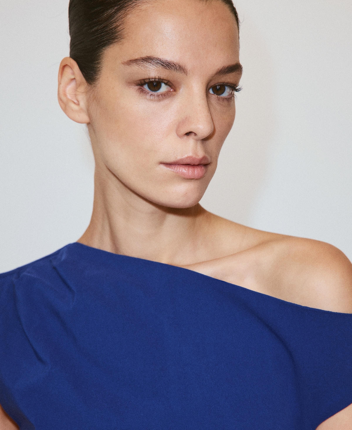 Mango Women's Mini Asymmetrical-Neckline Knot-Detail Dress