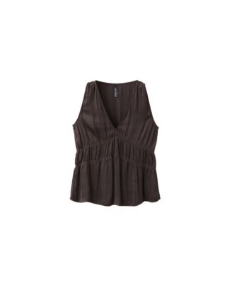 Women's Ruched V-Neck Sleeveless Blouse