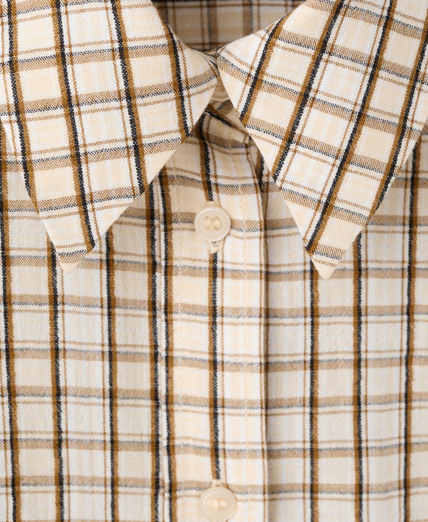 Женская рубашка Mango Check Long-Sleeve Button-Up, цвет: Коричневый — фото 5