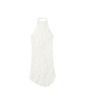 Women's Floral Crocheted Mini Dress
