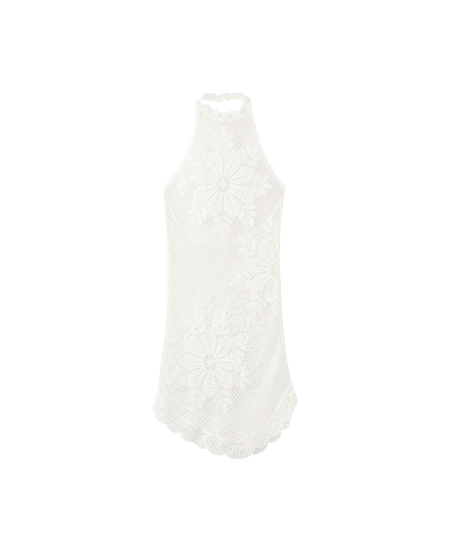 Women's Floral Crocheted Mini Dress
