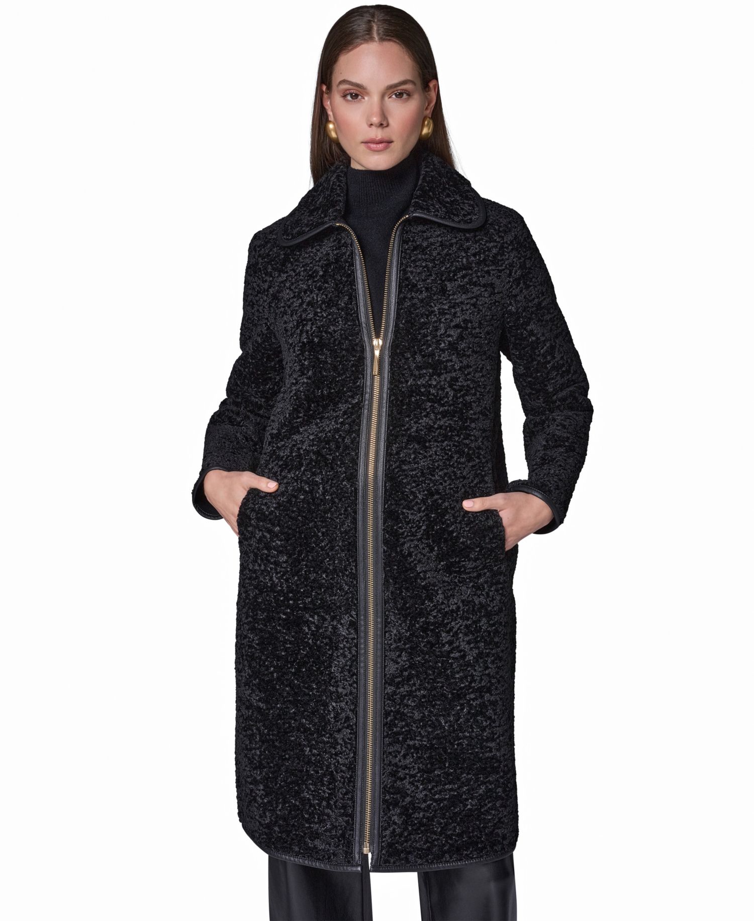 Women's Textured Faux Fur Coat