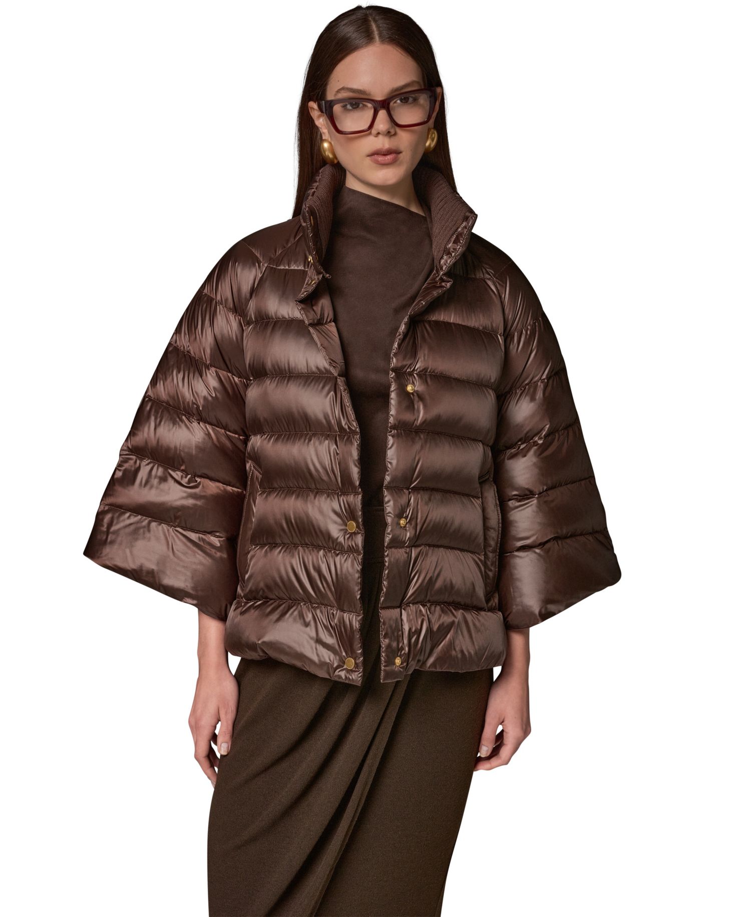Women's Stand-Collar Down Puffer Cape