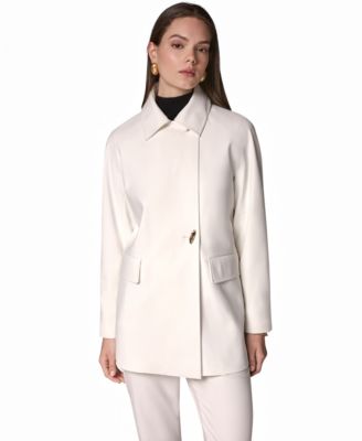 Women's Buttoned Water-Resistant Lined Raincoat