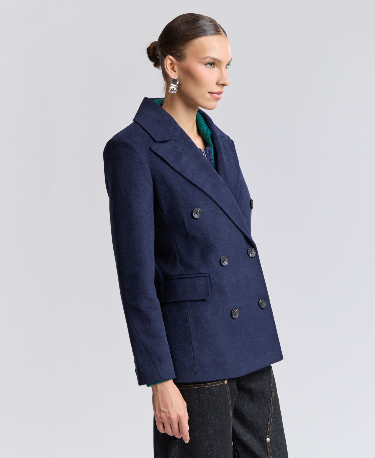 Women's Double-Breasted Plaid Blazer
