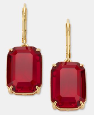 Rectangular Stone Drop Earrings