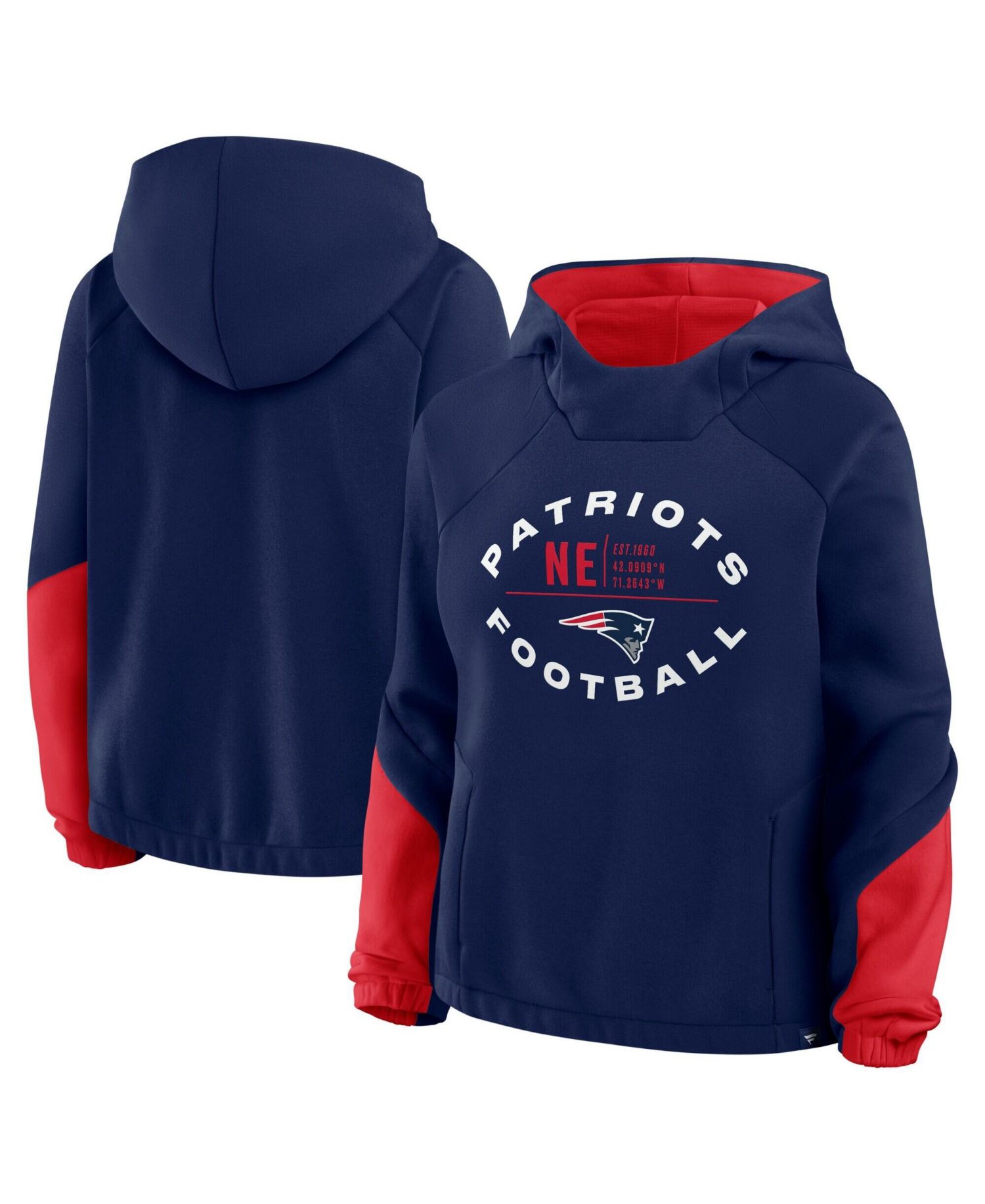 Women's New England Patriots Redzone Bubble Screen Oversized Pullover Hoodie
