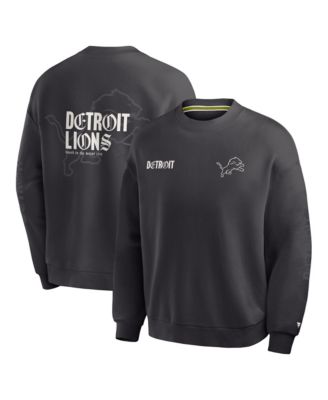 Men's Charcoal Detroit Lions Oversized Type Play Multi Sweatshirt