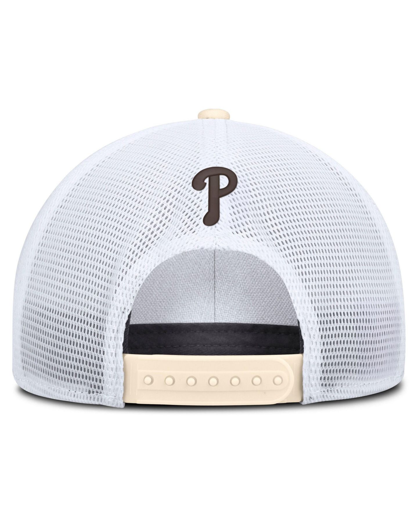 Мужская кепка Nike Natural/White Philadelphia Phillies Rise Dri-FIT Trucker Adjustable Hat — фото 4