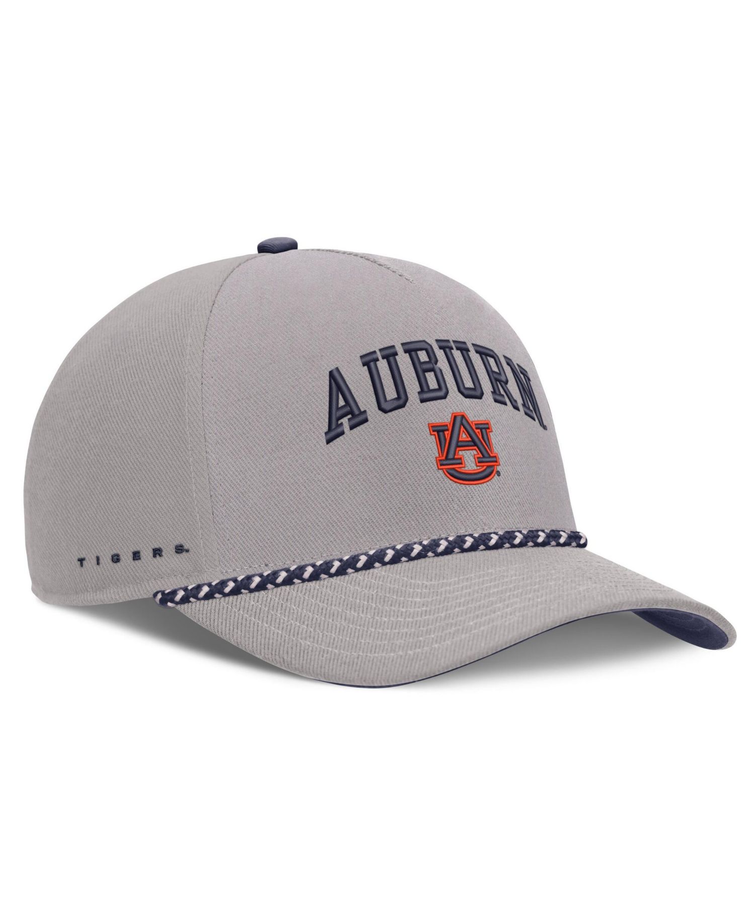 Men's and Women's Gray Auburn Tigers Primetime Rise Rope Adjustable Hat