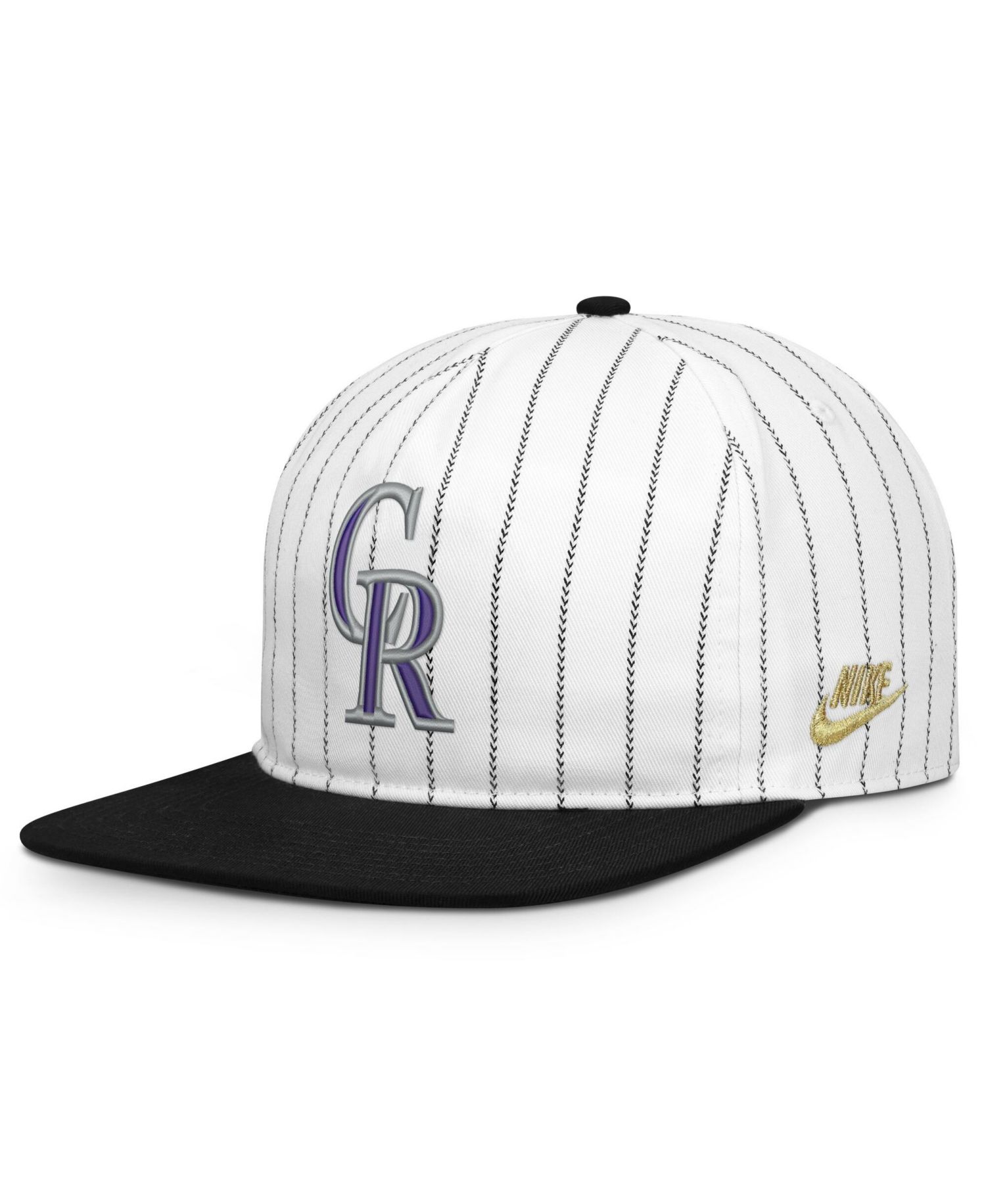 Men's White/Black Colorado Rockies Cooperstown Collection Pro Adjustable Hat