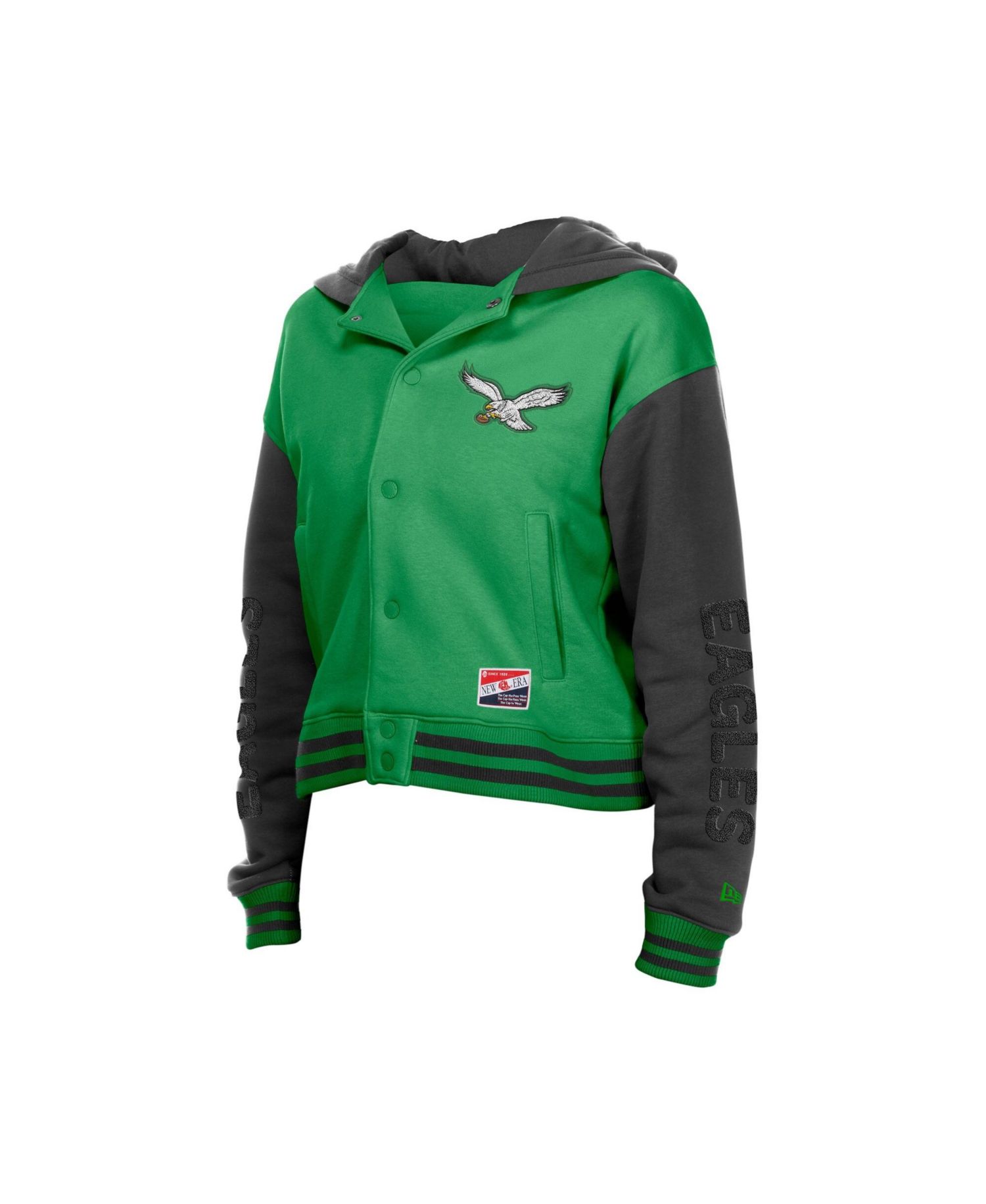 Women's Kelly Green Philadelphia Eagles Throwback Full-Snap Hooded Jacket