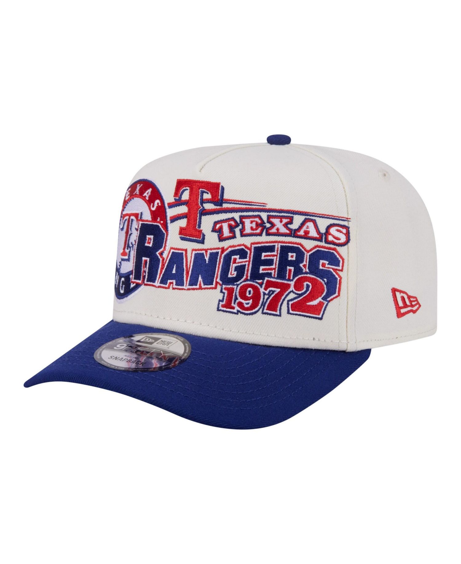 Men's Cream/Royal Texas Rangers Classic A-Frame 9FIFTY Snapback Hat