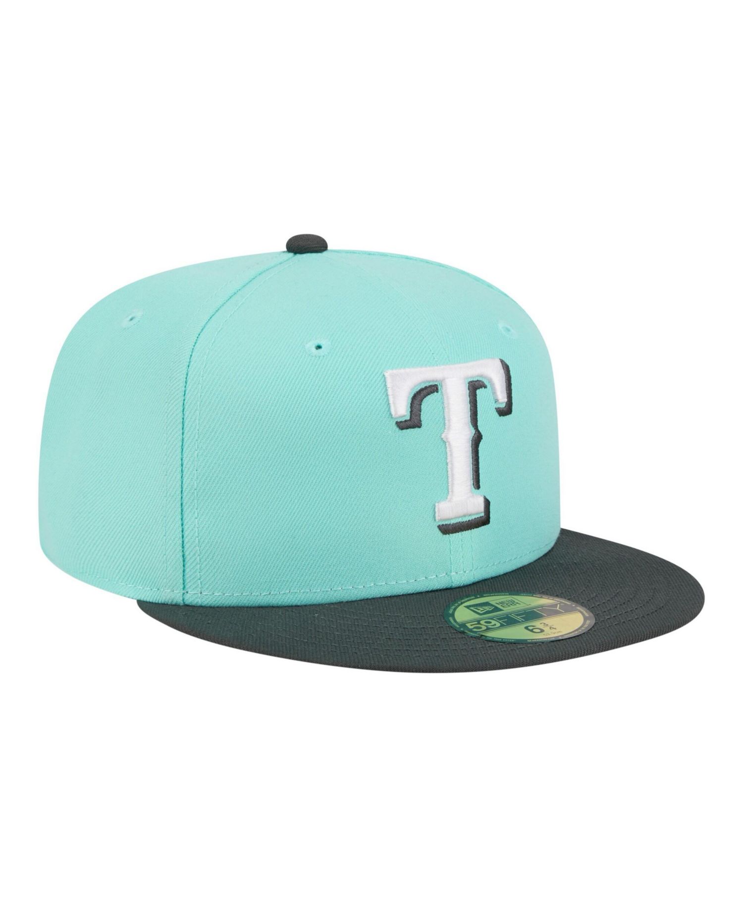 Men's Turquoise/Charcoal Texas Rangers Two-Tone Color Pack 59FIFTY Fitted Hat
