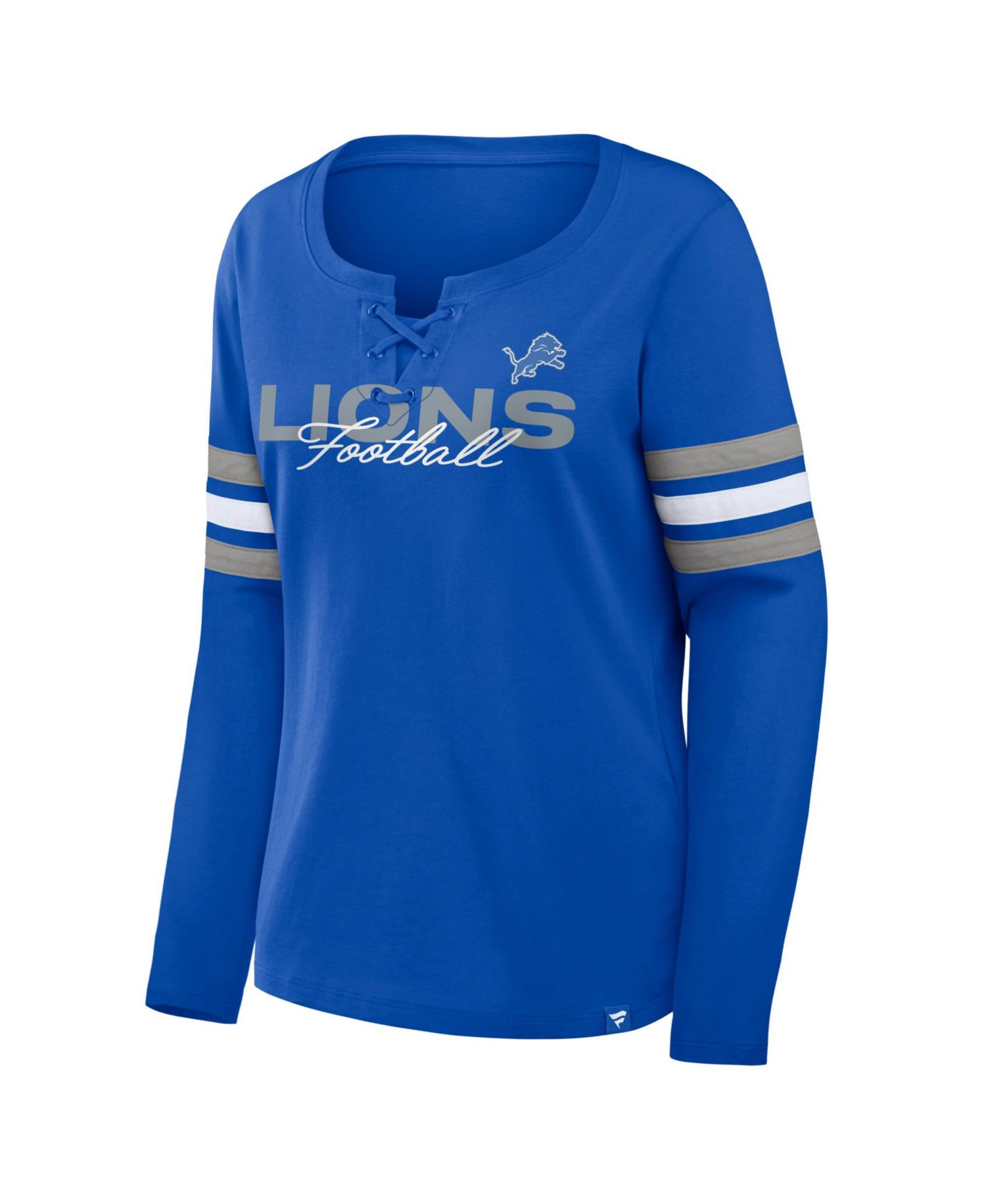 Women's Detroit Lions Team First Coverage Scheme Lace-Up Long-Sleeve T-Shirt