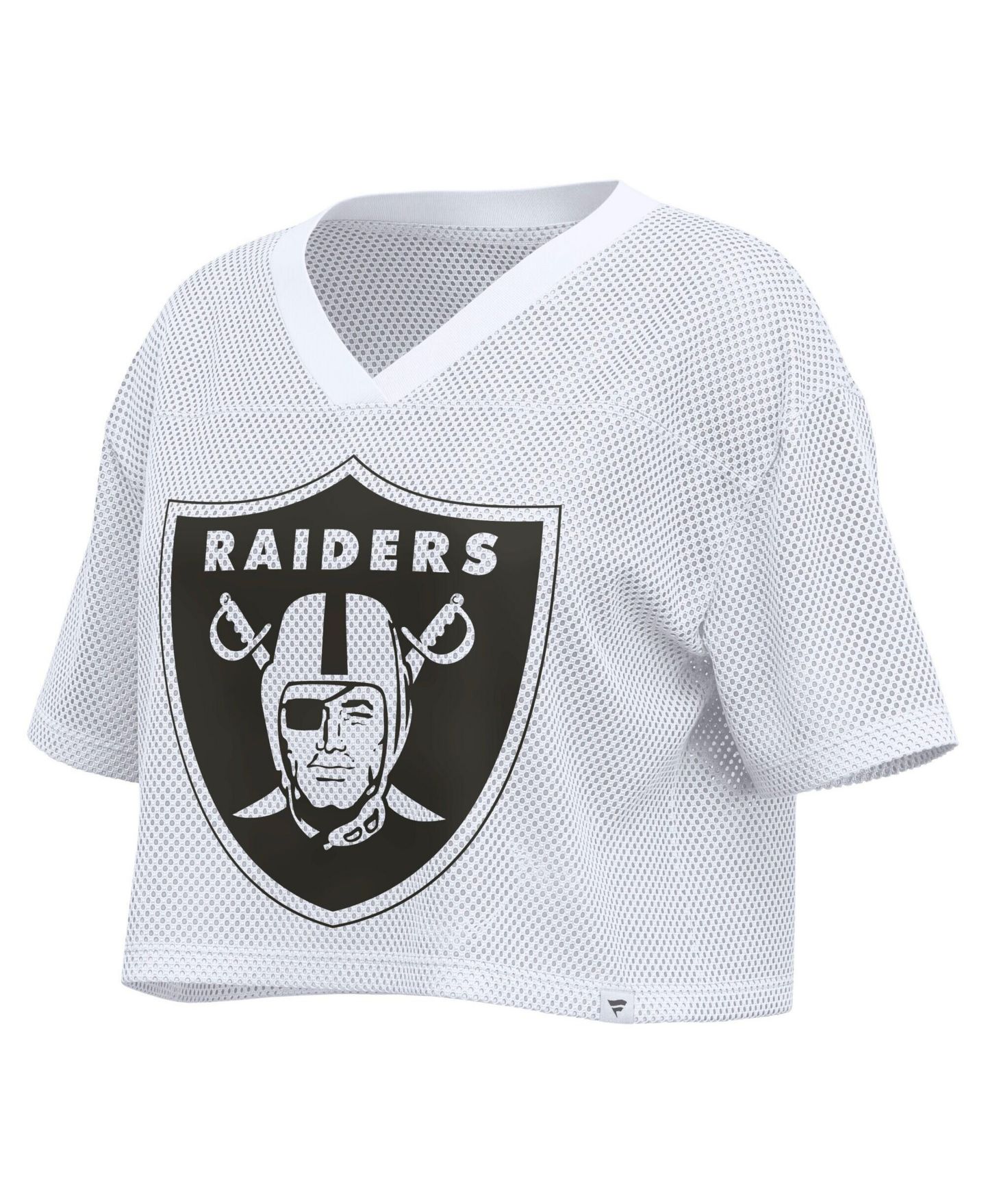 Женский топ Fanatics Las Vegas Raiders Oversized Cropped V-Neck Jersey — фото 2