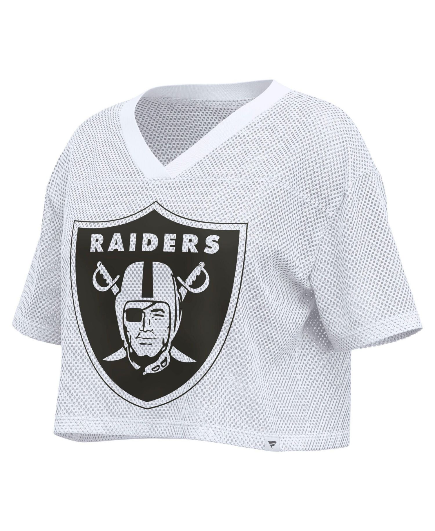 Women's Las Vegas Raiders Oversized Cropped V-Neck Jersey