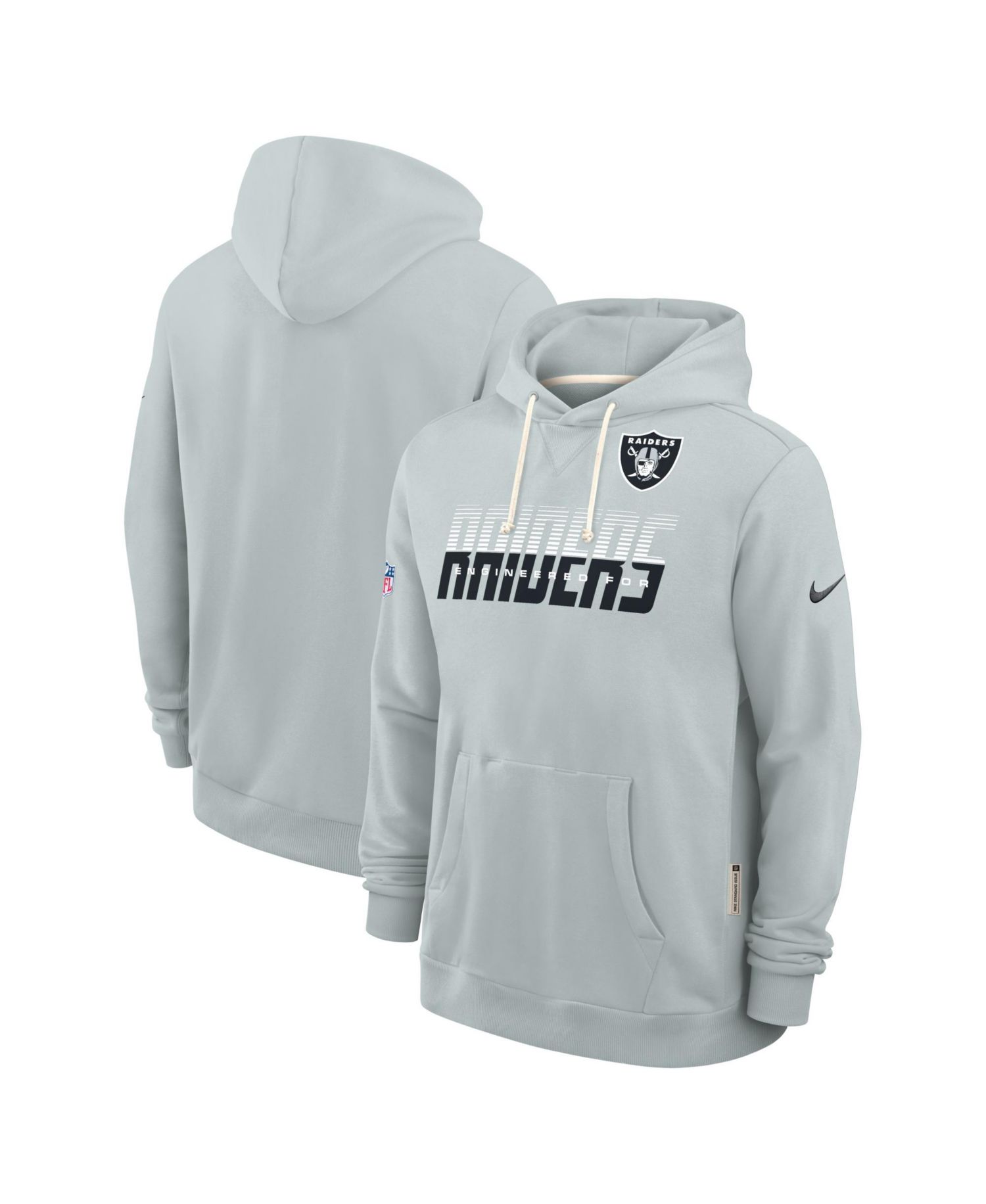 Men's Silver Las Vegas Raiders Sideline Standard Issue Top Prospect Dri-FIT Hoodie