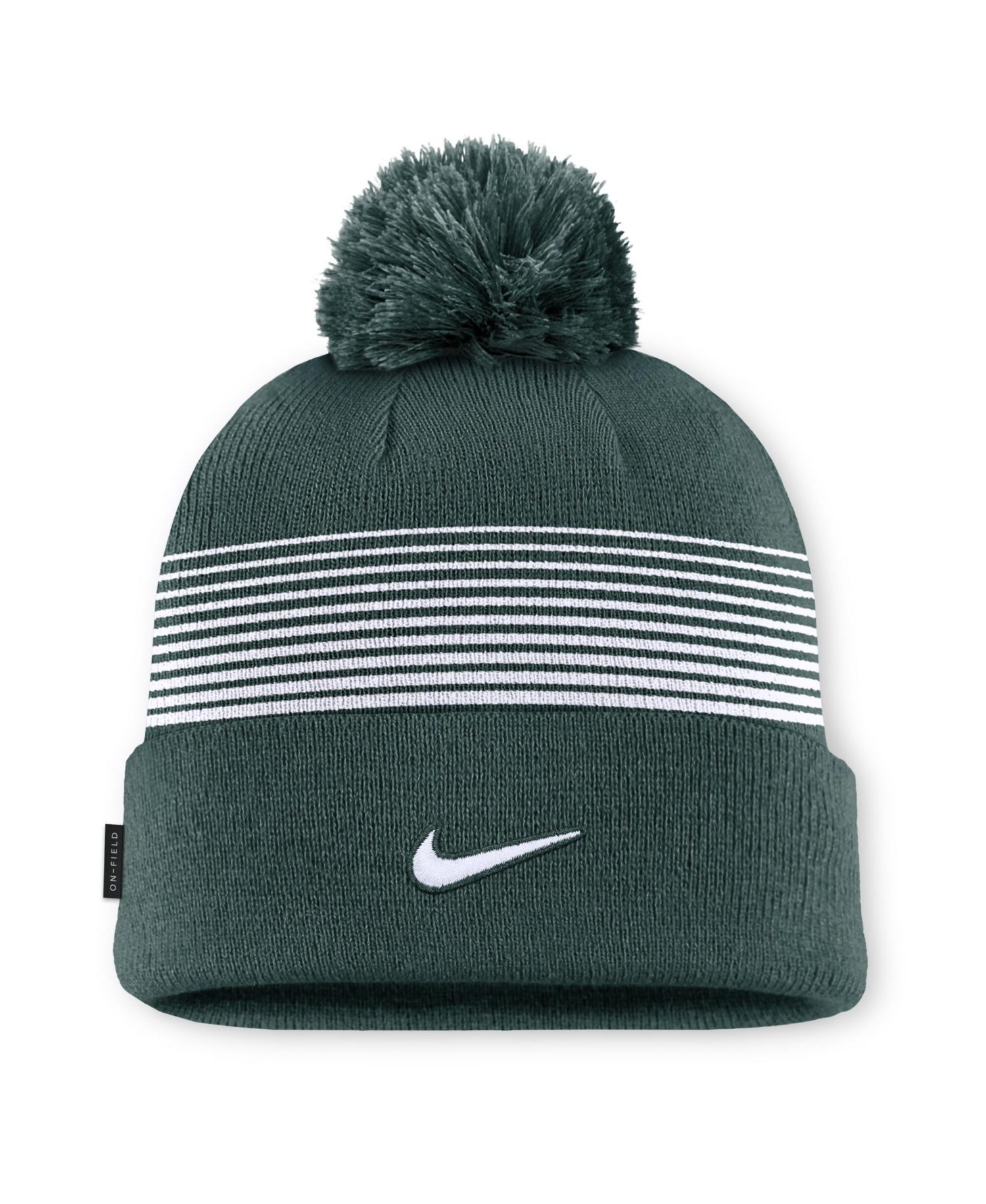 Men's and Women's Forest Green Michigan State Spartans 2026 On-Field Cuffed Knit Pom Hat
