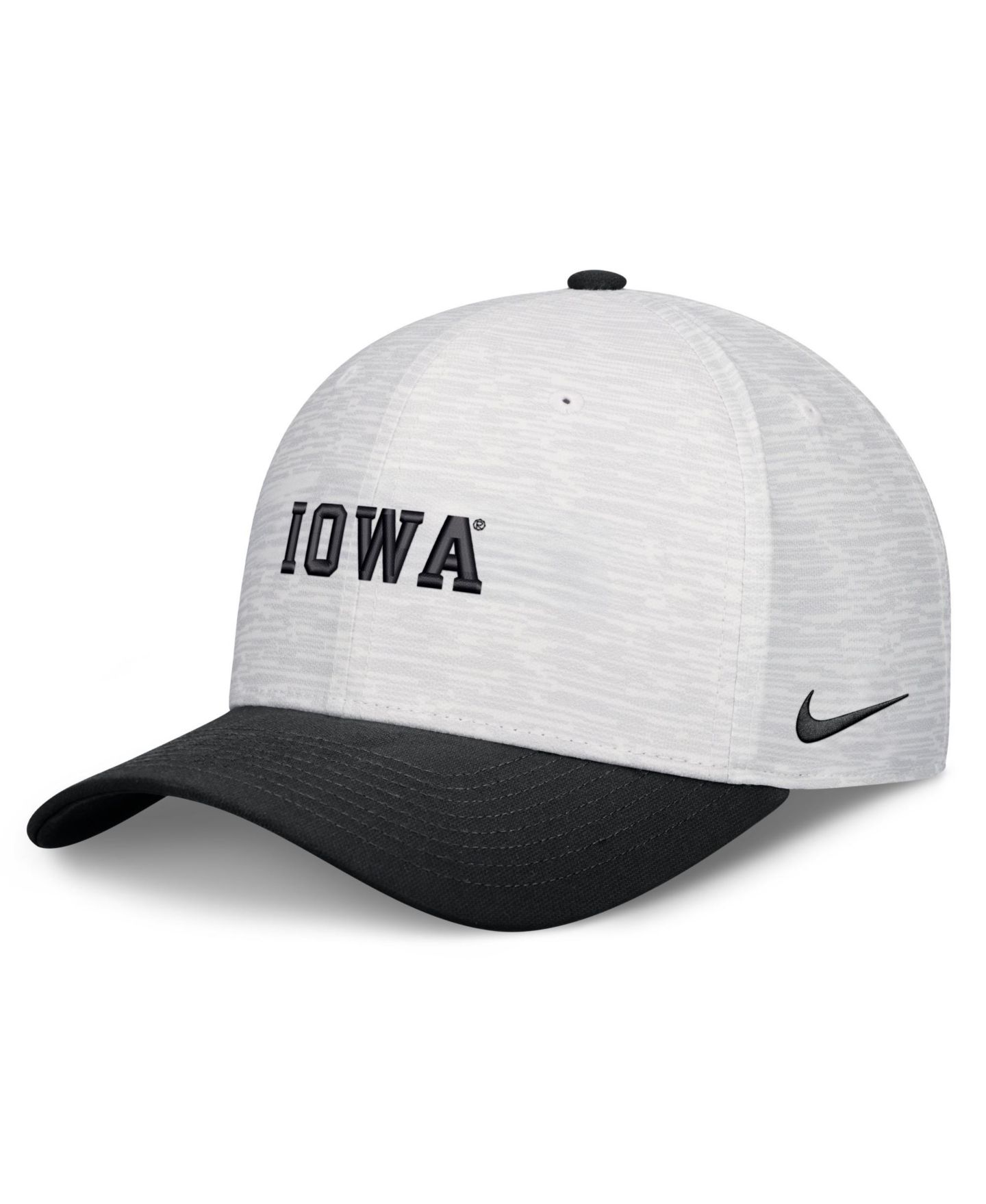 Кепка Nike White/Black Iowa Hawkeyes Primetime Rise Adjustable Hat — фото 1