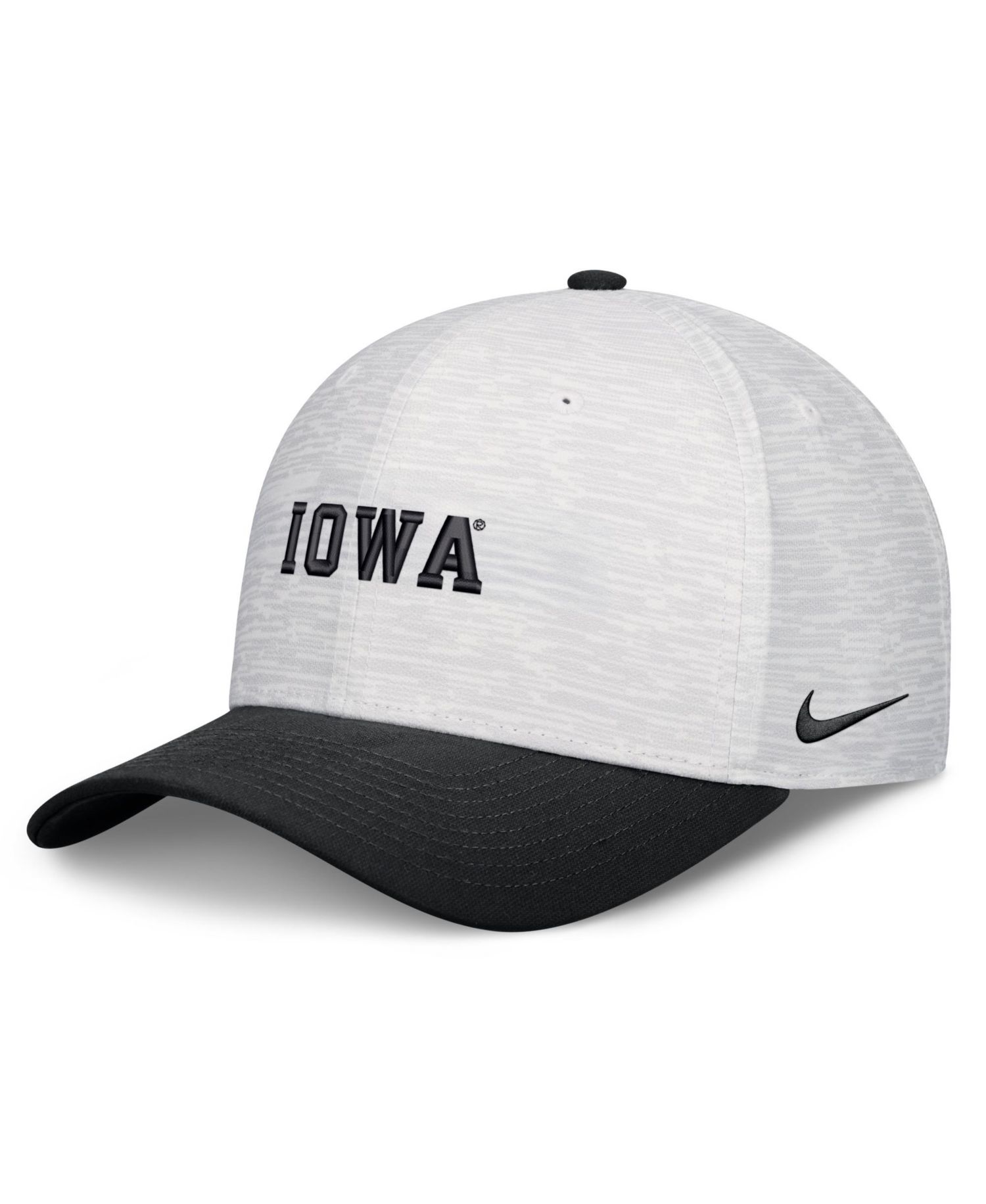 Men's and Women's White/Black Iowa Hawkeyes Primetime Rise Adjustable Hat