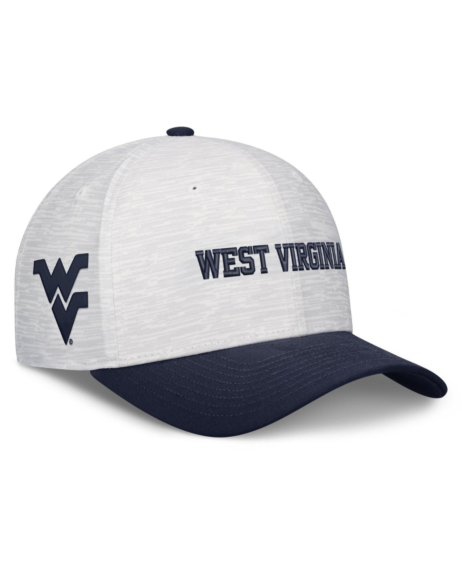 Men's and Women's White/Navy West Virginia Mountaineers Primetime Rise Adjustable Hat